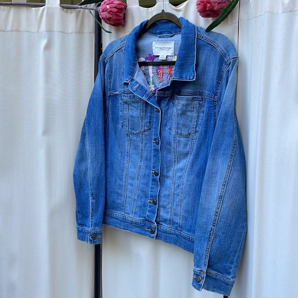 ❗️SOLD❗️ANTHROPOLOGIE- PILCRO “AMORE”FLORAL DENIM JACKET S - Picture 12 of 14